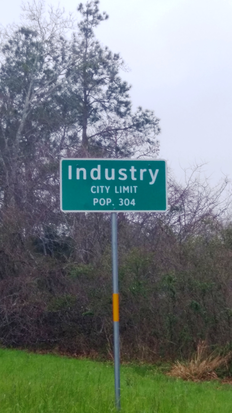 Industry, Texas sign