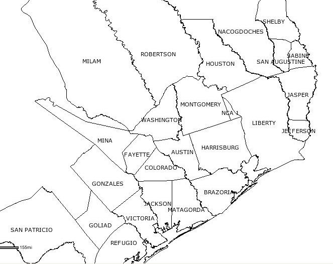 Map Of Montgomery County Texas 14 Dec 1837